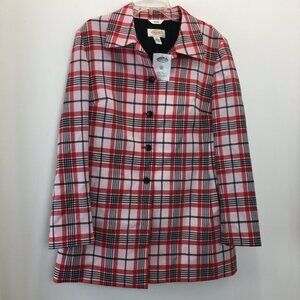 Talbots Petites  Petites Stretch Plaid Shirt Jacket size 6